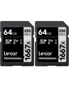 Lexar Professional 64GB 1667x UHS-II SDXC Memory Card (2-Pack)