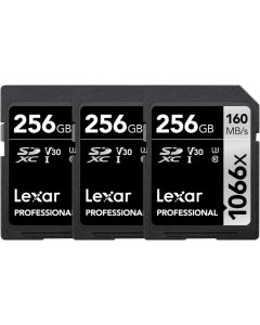 Lexar Professional 1066x 256GB SDXC UHS-I Card Silver Series Memory Card - (Pack of 3)