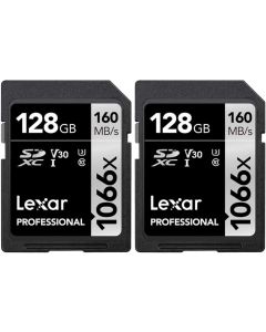Lexar LSD1066128G-BNNNU 128GB Professional 1066x SDXC UHS-I Card Silver Series Memory Card 2 Pack